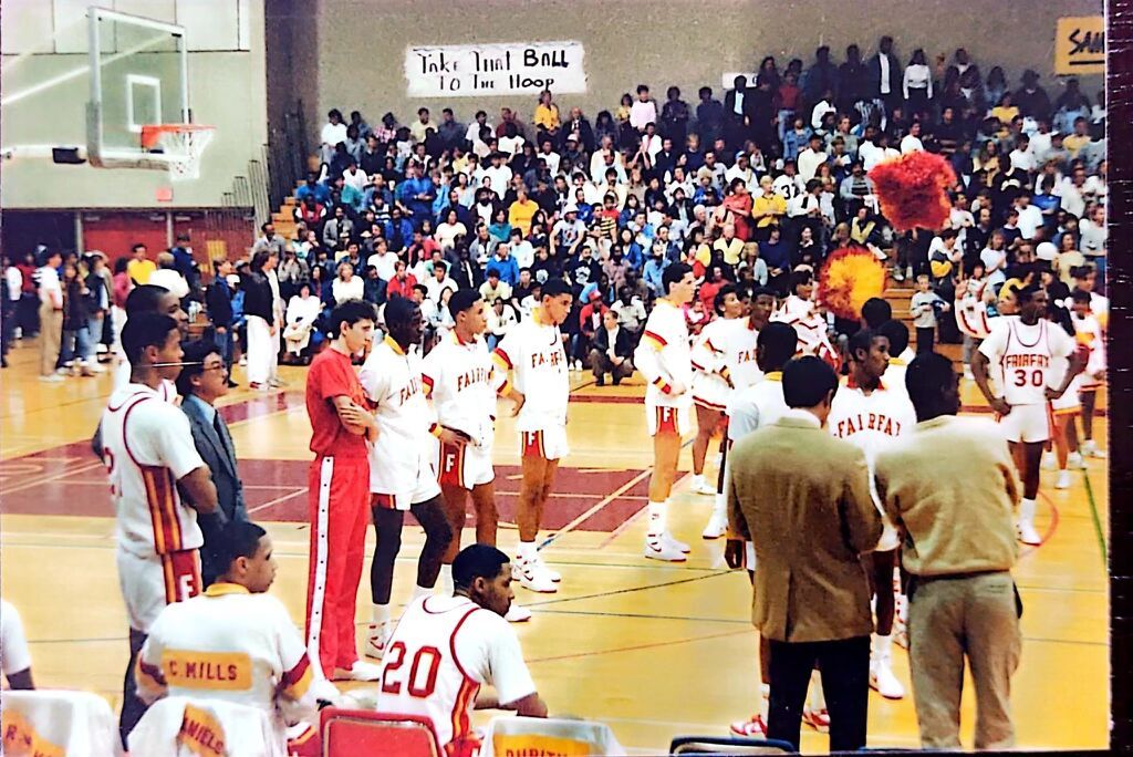 A packed high school basketball gym from Roger Montgomery's early years in the sport